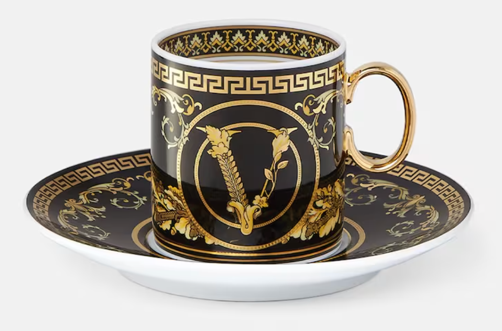 Versace Virtus Gala Black Espresso Cup & Saucer